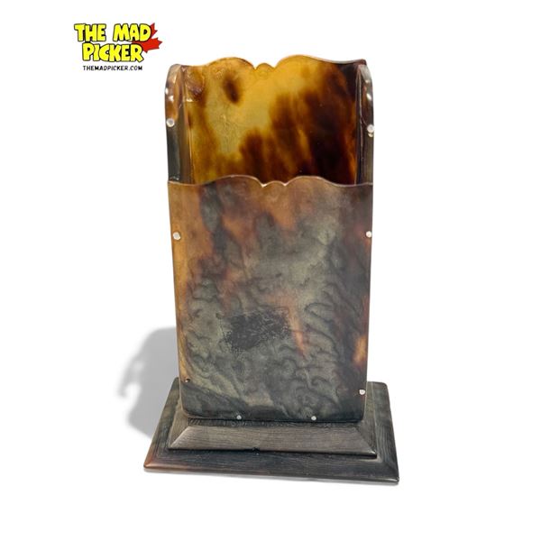 Vintage Carved Horn Match Holder