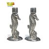 Image 1 : Pair Of Cast Aluminum Seahorse Candlestick Holders