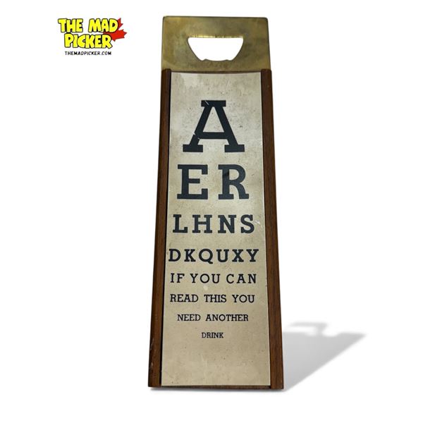 Vintage Brass & Wood Novelty Eyesight Test