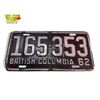 Image 1 : Vintage 1962 British Columbia License Plate