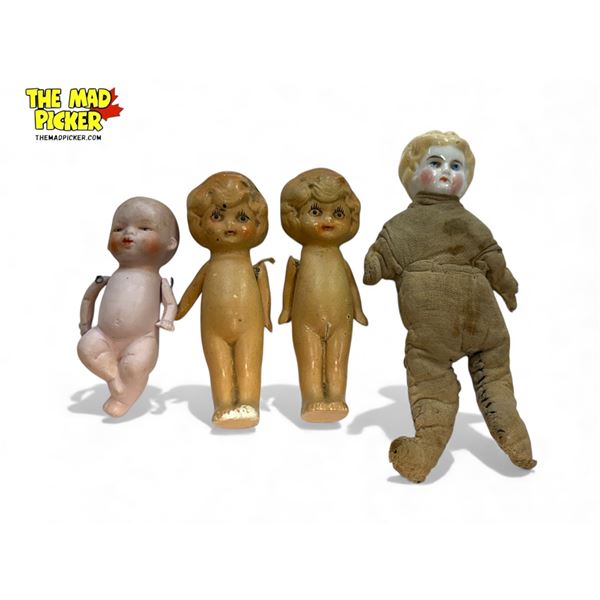 4 Early Bisque & Porcelain Dolls
