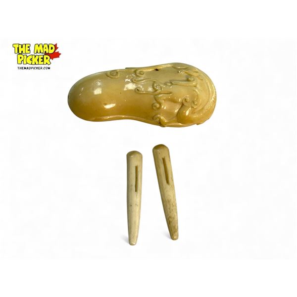 Vintage Carved Ivory Netsuke With Dragon