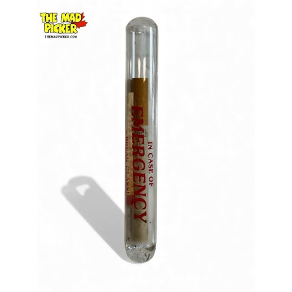 Vintage Break Glass In Case Of Emergency Cigarette In Glass Tube