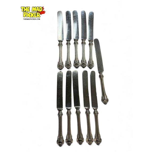 11 Vintage Ornate Sterling Silver Set Of Knives