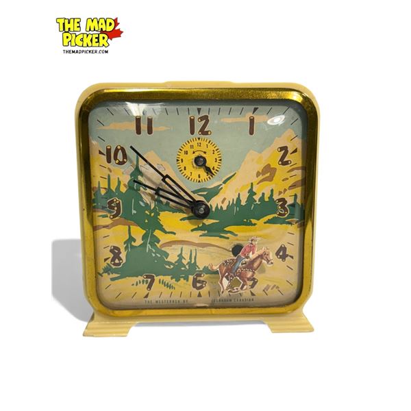 Vintage The Westerner Alarm Clock By Ingraham Canadian
