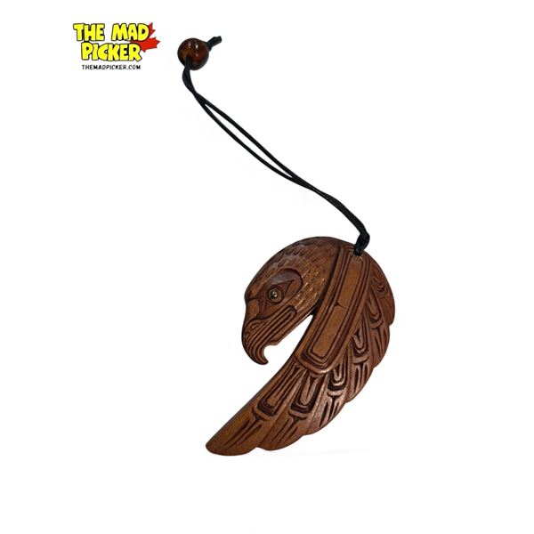 Vintage Hand Carved First Nations Eagle Pendant By Artie George
