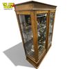 Image 3 : Early 20th Century Oak Curio Cabinet With Leaded Glass Doors and Lower Drawer 64x44x19"