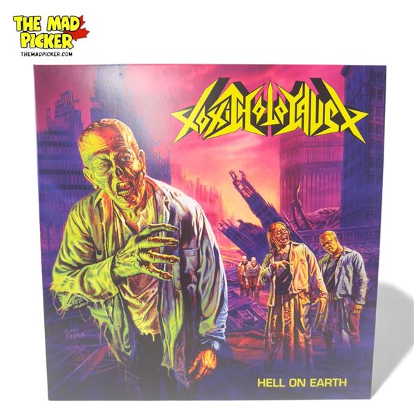 Toxic Holocaust Hell On Earth Vinyl Record With Purple Colorway, In Sleeve