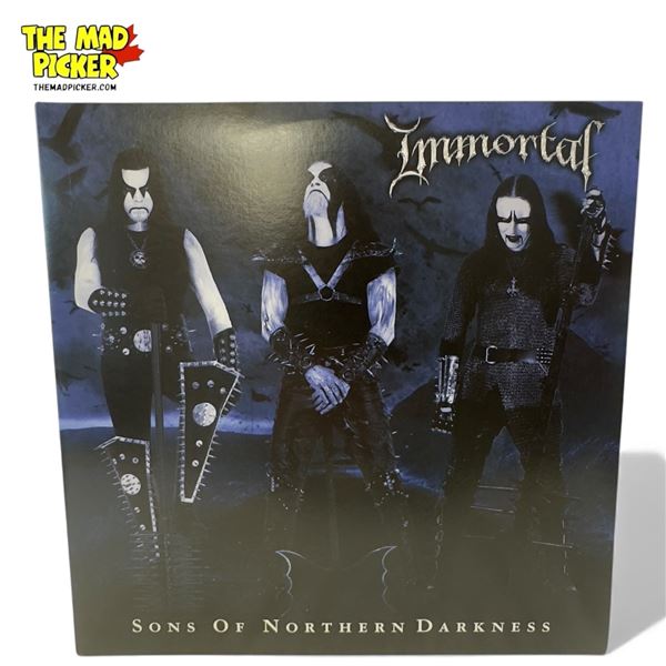 Immortal Sons Of Northern Darkness Vinyl Record With Blue Black White Colorway, In Sleeve