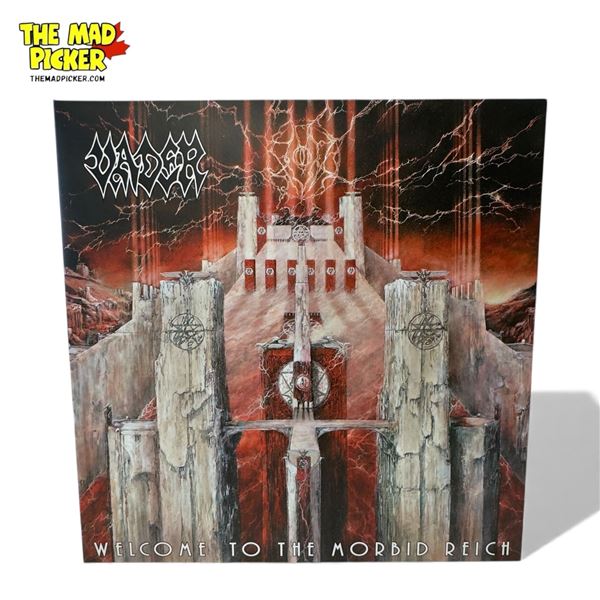 Vader Welcome To The Morbid Reich Vinyl Record With Clear Red Black Splatter Colorway, In Sleeve