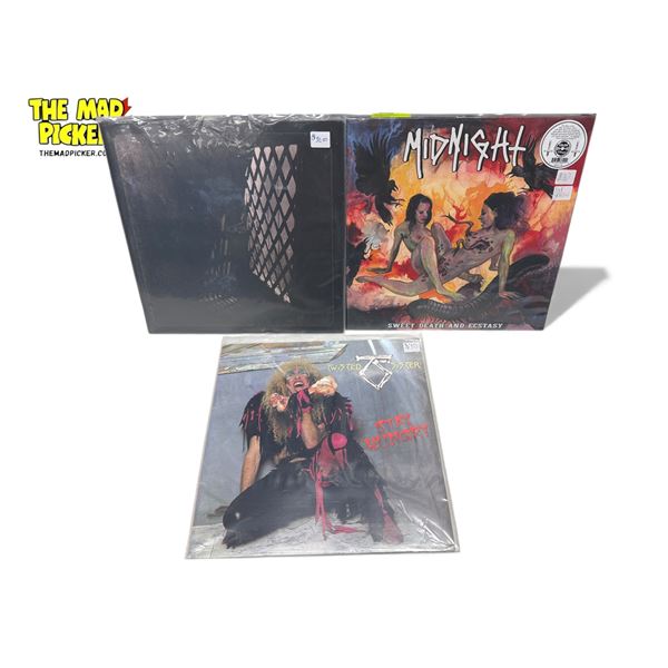 3 Heavy Metal Vinyl Records, In Sleeves