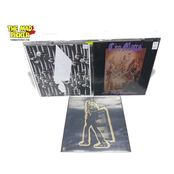 3 Heavy Metal Vinyl Records, In Sleeves