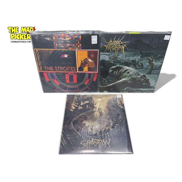 3 Heavy Metal Vinyl Records, In Sleeves