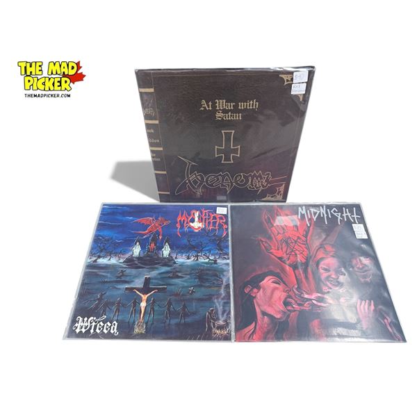 3 Heavy Metal Vinyl Records, In Sleeves