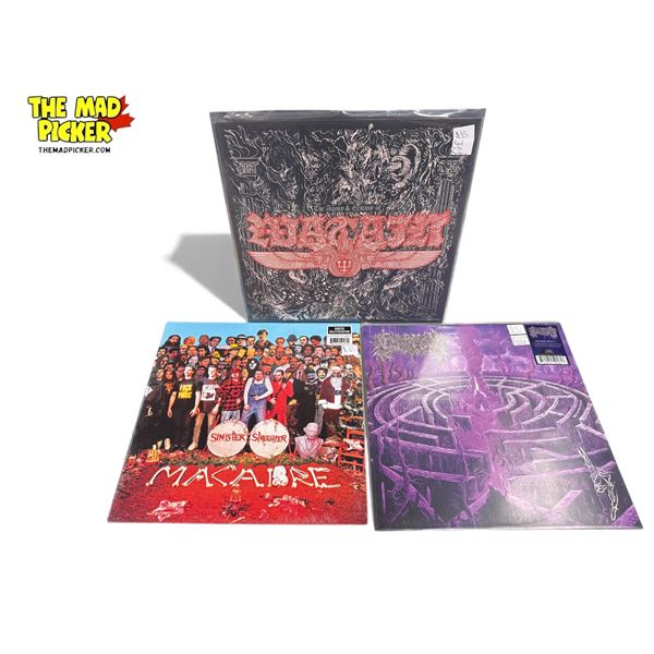 3 Heavy Metal Vinyl Records, In Sleeves