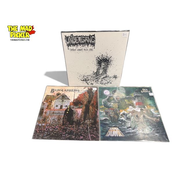 3 Heavy Metal Vinyl Records, In Sleeves