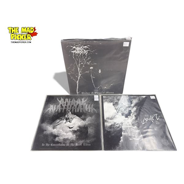 3 Heavy Metal Vinyl Records, In Sleeves