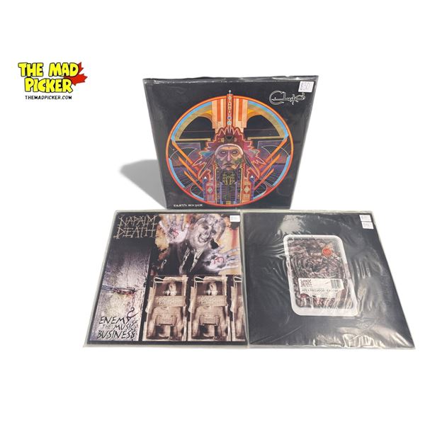 3 Heavy Metal Vinyl Records, In Sleeves