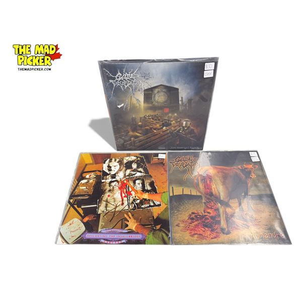 3 Heavy Metal Vinyl Records, In Sleeves