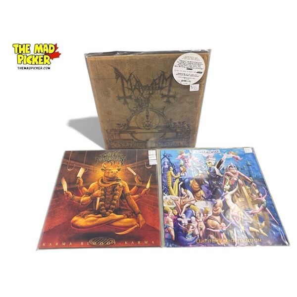 3 Heavy Metal Vinyl Records, In Sleeves