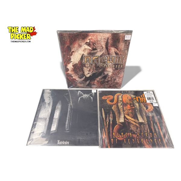 3 Heavy Metal Vinyl Records, In Sleeves