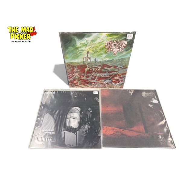 3 Heavy Metal Vinyl Records, In Sleeves