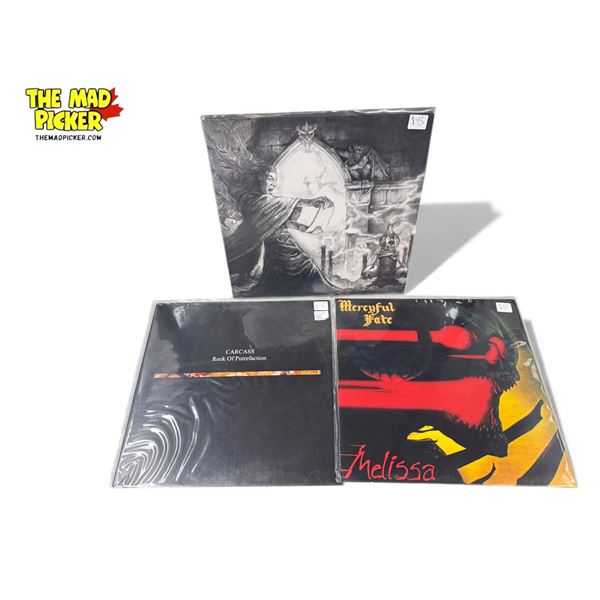 3 Heavy Metal Vinyl Records, In Sleeves