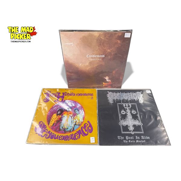 3 Heavy Metal Vinyl Records, In Sleeves