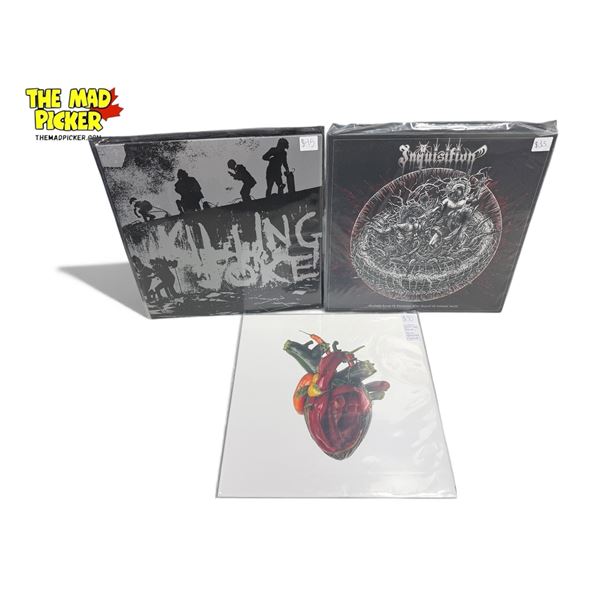 3 Heavy Metal Vinyl Records, In Sleeves