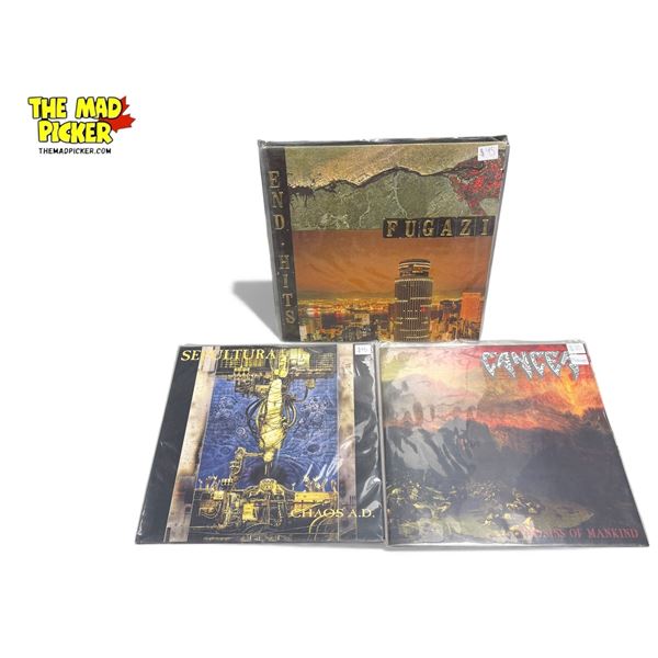 3 Heavy Metal Vinyl Records, In Sleeves