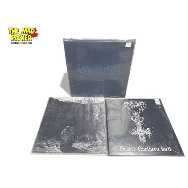 3 Heavy Metal Vinyl Records, In Sleeves