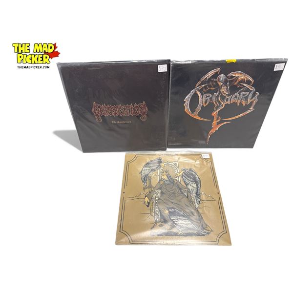 3 Heavy Metal Vinyl Records, In Sleeves