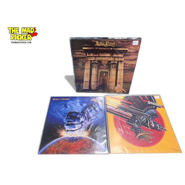 3 Heavy Metal Vinyl Records, In Sleeves