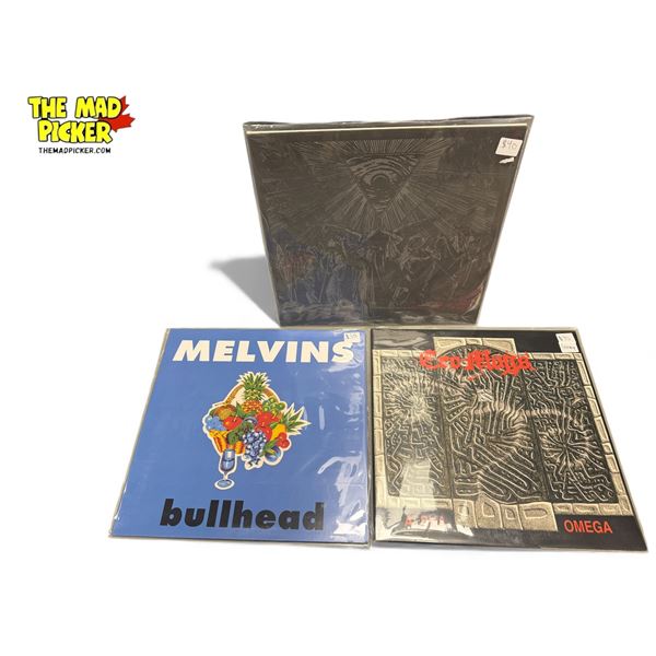 3 Heavy Metal Vinyl Records, In Sleeves