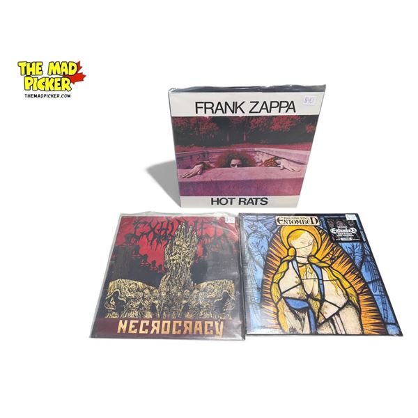 3 Heavy Metal Vinyl Records, In Sleeves