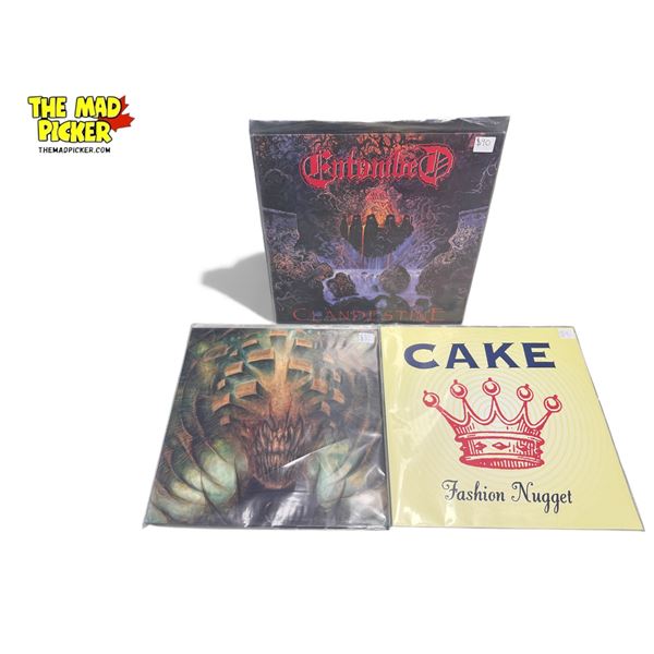 3 Heavy Metal Vinyl Records, In Sleeves