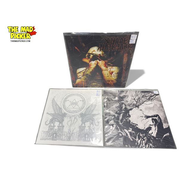 3 Heavy Metal Vinyl Records, In Sleeves