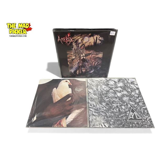 3 Heavy Metal Vinyl Records, In Sleeves