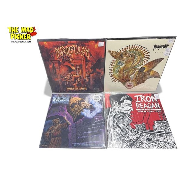 4 Heavy Metal Vinyl Records, In Sleeves