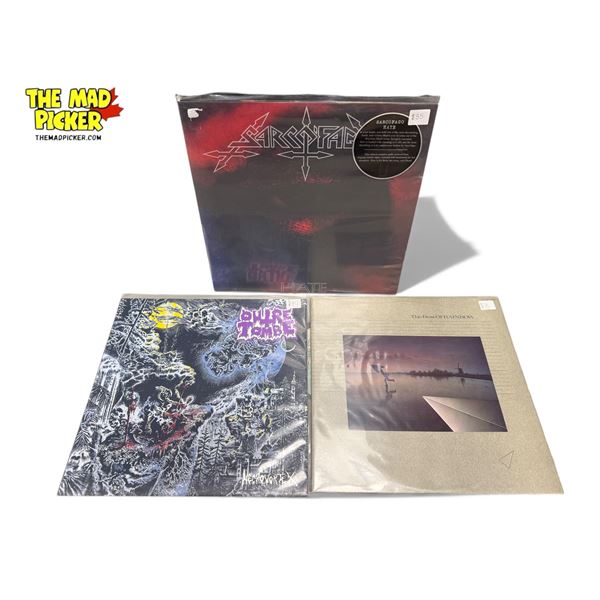 3 Heavy Metal Vinyl Records, In Sleeves