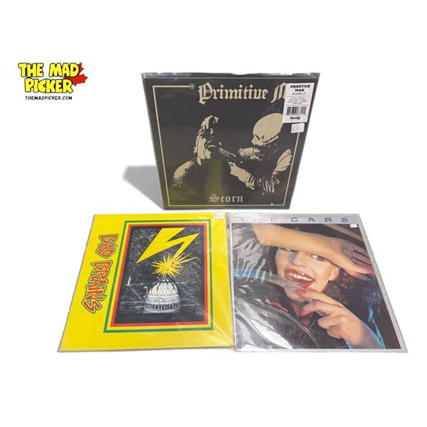 3 Heavy Metal Vinyl Records, In Sleeves