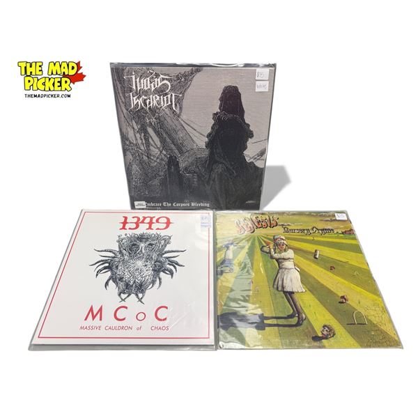 3 Heavy Metal Vinyl Records, In Sleeves
