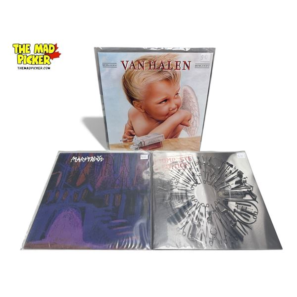 3 Heavy Metal Vinyl Records, In Sleeves