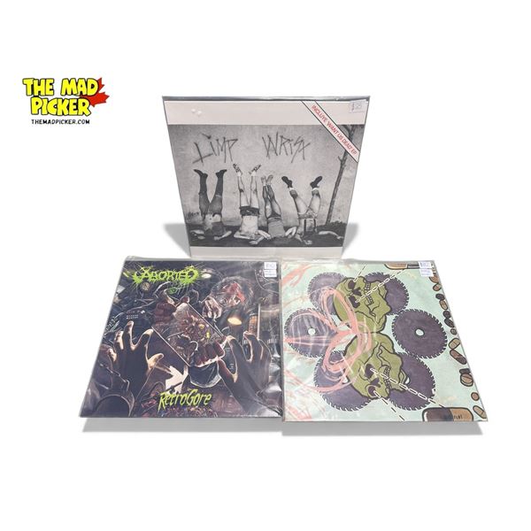 3 Heavy Metal Vinyl Records, In Sleeves