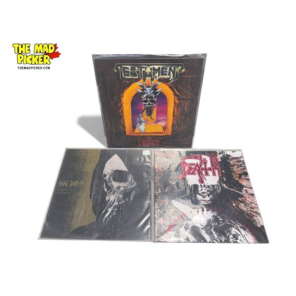 3 Heavy Metal Vinyl Records, In Sleeves