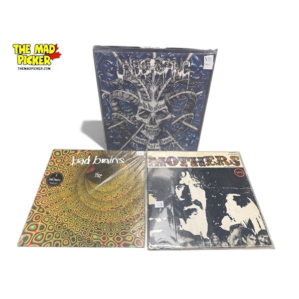 3 Heavy Metal Vinyl Records, In Sleeves