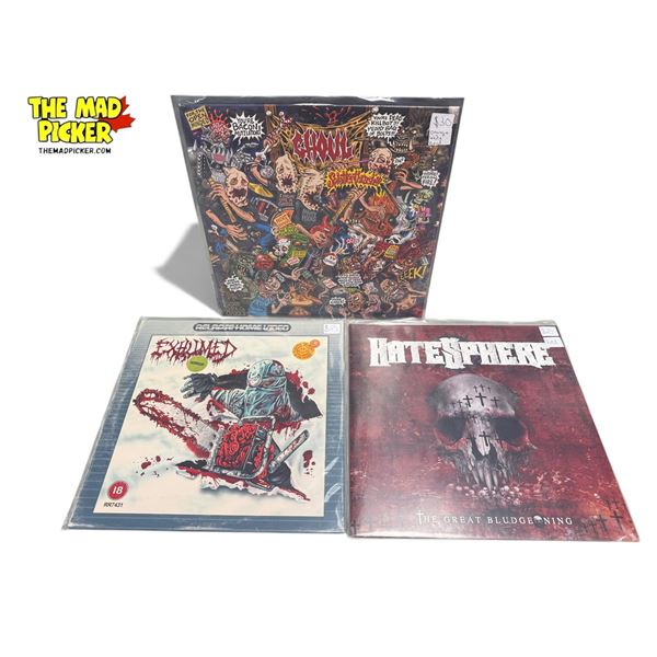 3 Heavy Metal Vinyl Records, In Sleeves