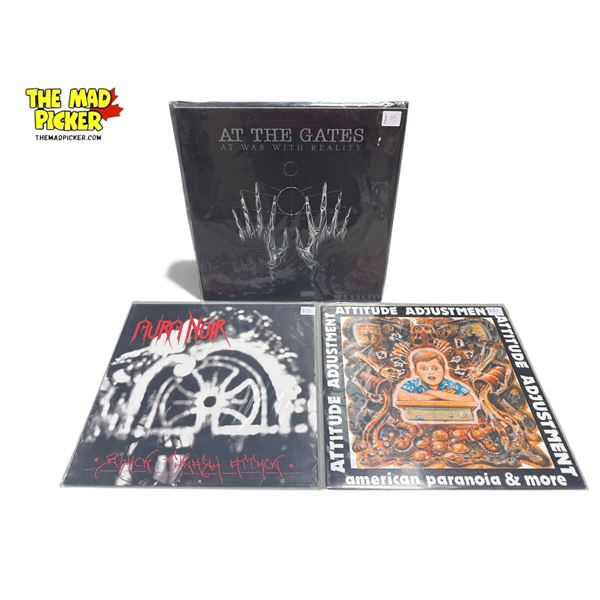 3 Heavy Metal Vinyl Records, In Sleeves