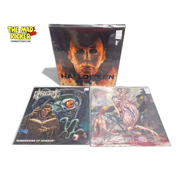 3 Heavy Metal Vinyl Records, In Sleeves