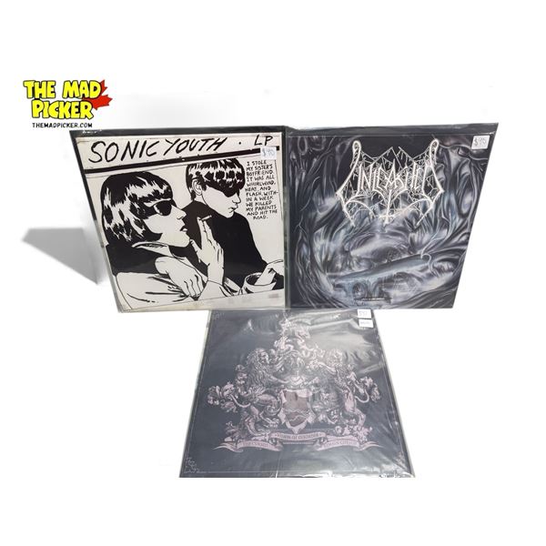 3 Heavy Metal Vinyl Records, In Sleeves